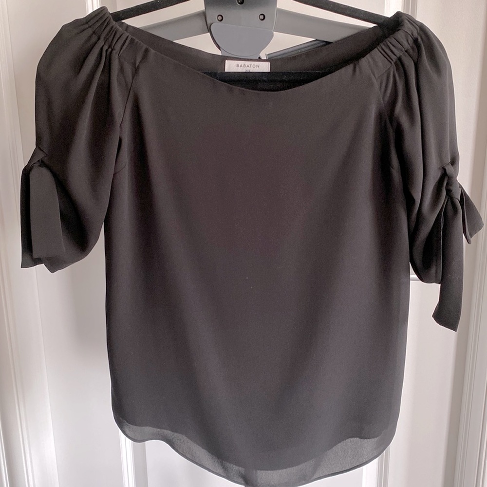 Aritzia - Babaton Off-The-Shoulder Tie Sleeve Blouse